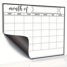 1pc Magnetic Fridge Calendar Whiteboard - Large 11"X8.3" Magnetic Dry-Erase Monthly Planner With Magnetic Board, Calendar Grid & Notes Section,, Office - Magnetic Strip Compatible (Compatible With Fridge Magnets)