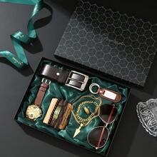 7pcs/Set Men's Watch Gift Box, Suitable For Boyfriend, Father's Day, Birthday, Wedding Anniversary, Valentine's Day, Teacher's Day, Graduation, Back To School - Brown - View 5