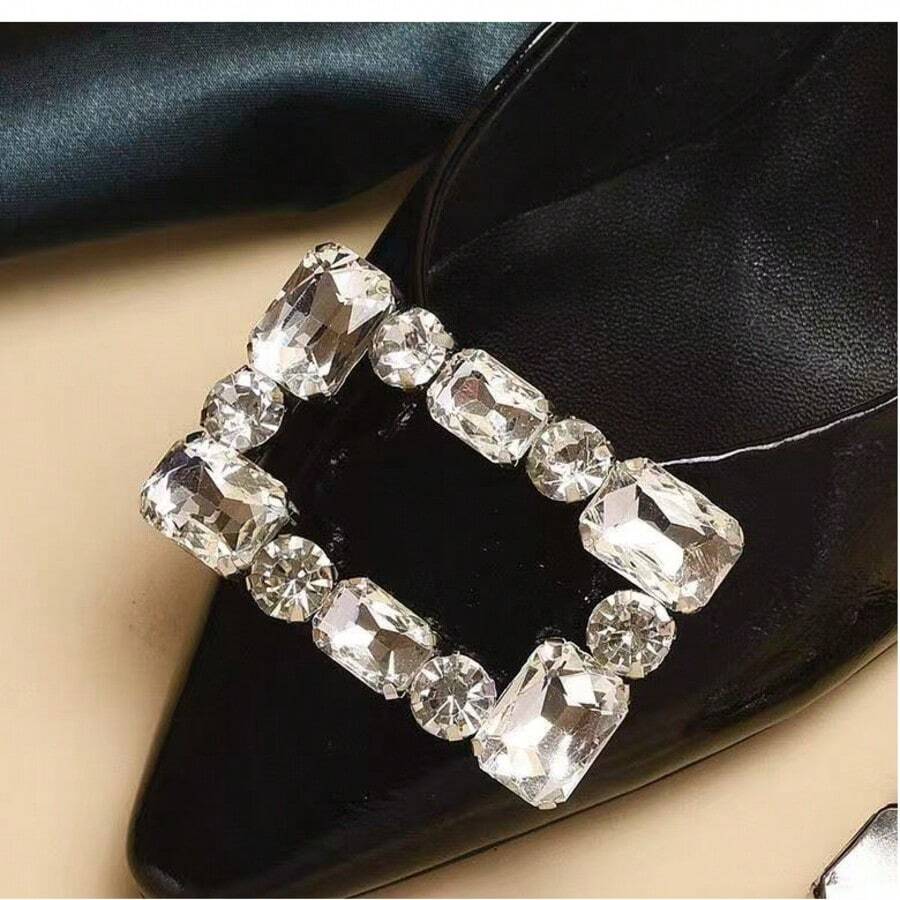 1 Pair Detachable Bridal High Heels, Wedding Shoes With Flower Decor, Fashion Accessory For Wedding, Banquet, Party, Versatile For Daily Wear,Shoe,Spring Summer Picks,Brides Maid Gifts,Room,Bedroom Deccor,Bedroom Deccor,Beach,Travel,For Men,For Women,Vacation - White - View 1