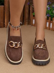 Women's Thick Sole Fashionable Casual Comfortable Lightweight Breathable Versatile Thick Sole Sneakers - Brown - View 1