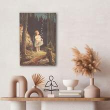 1PC A Girl With Bubbles In A Forest In Victorian Style. Canvas Painting Wall Art HighQuality   Framed Canvas Prints For Living Room  BathRoom  Decor Unframed Personalized Canvas Wall Decor