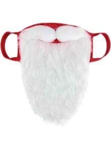 1pc Festive Christmas Santa Claus Costume With Funny Beard - Holiday Party Outfit Accessory - Red - View 4