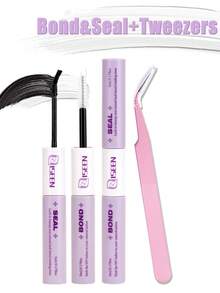 5ml Wimpernkleber, 5ml Wimpernversiegelung, 5ml Wimpernentferner, starker Wimpernkleber, 2-in-1 Wimpernkleber & Versiegelung, langanhaltender Halt, ganztägiger Tragekomfort, 2-in-1 Wimpernkleber, Versiegelung und Entferner, geeignet für Tages-Wimpernverlängerung - Schwarz - Übersicht 5