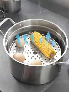 1pc Stainless Steel Steamer Rack With Detachable Stand, Pot Steaming Tray, For Steamer Cookware And Instant Pot - Multicolor - View 2