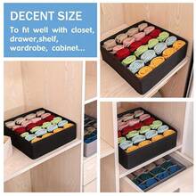 24-Grid Foldable Storage Box, Suitable For Socks, Underwear, Ties And Accessories - Folding, Mildew-Proof Fabric Storage Box With Dividers