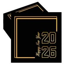 20片/40片/60片，2026新年派对用品，新年快乐一次性纸巾装饰，黑金新年装饰饮料餐巾纸，适用于圣诞酒吧2026新年派对装饰用品 - 彩色 - 查看 2