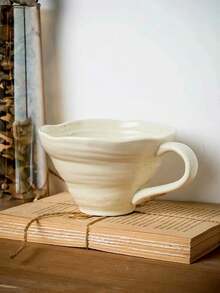 1 pieza Taza de café de cerámica práctica con textura - Multicolor - Vajilla duradera, perfecta para el café y el té diarios, esencial de cocina funcional y de