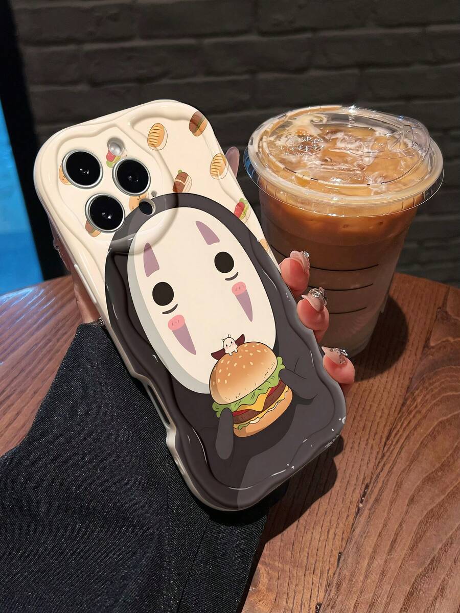 Funda con diseño de hamburguesa deliciosa y adorable personaje. Compatible con teléfonos , 17, 16 Pro Max, 15 Pro Max, 13 y 12. Fabricada en TPU, ofrece protección contra golpes y caídas. Un regalo ideal para familiares, amigos, seres queridos, parejas y para Halloween. - Blanco - Ver 1