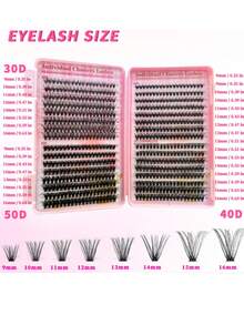 Individual False Eyelash Set, Mixed Pack 30D/40D/50D, Includes Glue And Tweezers, High Quality, Elegant, Portable, Large Capacity, Practical And Modern, Ideal For Business Trips, Vacations And Dates. - 320個 - 查看 6
