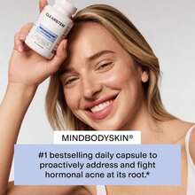 MindBodySkin Clear Skin Probiotics & Hormonal Acne Supplements For Face 90 Capsules With Vitamin A DIM B5 Turmeric Dandelion Root 5-HTP Glutathione - 1PC - 查看 3