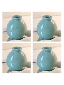 6/4/3/1件套迷你多巴胺风格宽口陶瓷花瓶（不含鲜花），房间人造花装饰，干花桌面摆件，家居装饰，摄影道具，适用于卧室、门廊、节日装饰、情人节礼物、复活节装饰、室内装饰、返校季、房间装饰、学习用品，玻璃花瓶