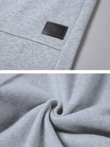 男士休闲弹力腰带保暖内衬慢跑裤，秋冬季保暖 - 淺灰色 - 查看 4