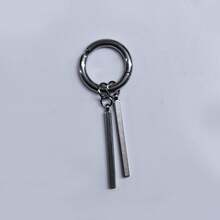 1只钛钢耳钉，男士嘻哈极简风耳环，可拆卸黑白双杆耳环，适合日常佩戴 - 雙棒耳環 - 查看 22