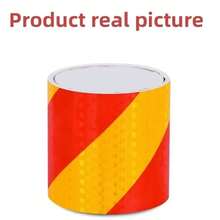 1 Rollo de Cinta de Advertencia de  Reflectante Brillante Autoadhesiva Impresión de Sarga Cinta Reflectante para Coche - 5cmX3m-blanco-rojo - Ver 6