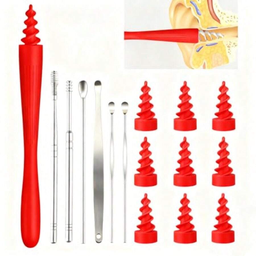 GSYY Ear Removal Tool 2025 Q- With Reusable And Washable Soft Silicone Ts For Effective Eaing Cprehensive Ear Removal Kit Includes 7 Derent Types Of Eaer Tools Designed For And Hienic Use At He Or On The Go - Beige - Visa 1