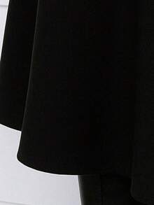 Tailored Midi A-Line Skirt With Belt - 黑色 - 查看 3