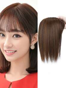 Topper 假发片隐形无缝长直发假发刘海夹头顶自然隐形替换片遮盖白发