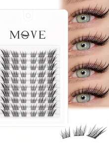60pcs Cluster False Eyelashes, Fox Style, Winged Effect At The Corners Of The Eyes, Natural Appearance, Soft And Fluffy False Eyelashes, 3D Curled, Reusable, Eyelash Extension Tool, Suitable For Beginners. - D - 查看 3