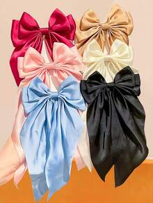 Bộ 6 kẹp tóc nơ lớn bằng satin, phụ kiện tóc kiểu cổ tích ngọt ngào, đa năng cho phụ nữ và bé gái, phù hợp với tóc dài, ngắn, thẳng, xoăn, kiểu tóc buộc nửa đầu hoặc búi cao, kẹp tóc, phụ kiện đội đầu, ghim cài tóc - Nhiều màu - Xem 10