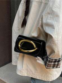 Tas Clutch Modis dan Serbaguna, Warna Kontras, Cocok untuk Perjalanan Sehari-hari dan Pesta Malam - Hitam - View 6