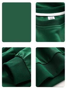 1 男童长袖圆领套头衫，印有趣味文字图案，适合初学者和专业玩家做家务赚取 Robux，提供舒适、时尚、休闲的秋冬款式，适合年轻男孩/青少年男孩/少年男孩。 - 墨綠色 - 查看 7