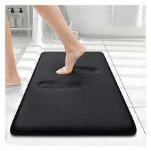 Memory Foam Bath Mat 24x16, Extra Soft And Absorbent Bathroom Mats, Non Slip Washable Carpet For Floor, Shower And Tub, Black - 多色79 - 查看 1
