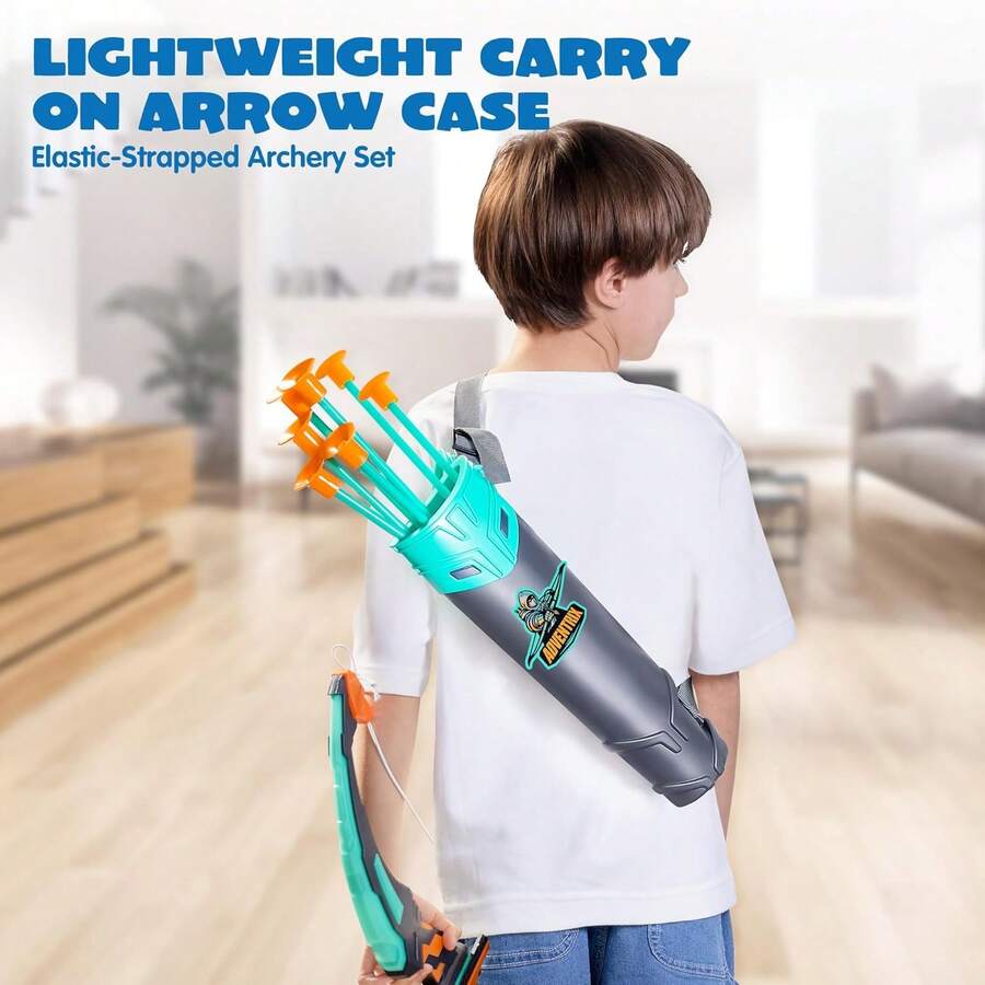JOYIN Conjunto de y Flecha para niños, Conjunto de Juguetes LED con Tiro con, con 9 Flechas de Ventosa, Caja de Objetivos y Flechas, Regalo para Juegos de Caza en Interiores y Exteriores - 1 - Ver 1