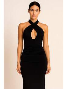 Multiform Long Midi Dress In Spandex, No Padding, End Of Year, Christmas, Beach - 黑色 - 查看 1