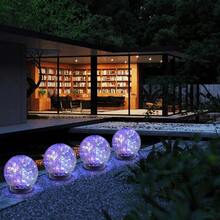 Solar Globe Lights Outdoor Waterproof-Solar Balls-Solar Garden Lights-Orbs For Outside 2 Pack Cracked Glass Ball For Lawn Patio Yard Backyard Decorations - 彩色 - 查看 6