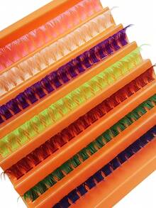 126 PCS D Curl Colorful Individual Lash Clusters 80D 7 Color Mixed 9-16mm Halloween-Themed DIY Lash Clusters Dramatic Volume&Natural Look&Ultra Soft&Super Light Reusable Individual Segmented False Eyelashes Eyelash Extension Kit For Self Use At Home Halloween&Cosplay&Daily Life