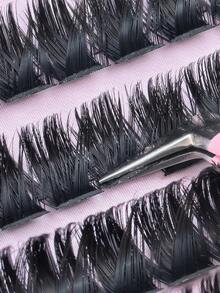 120 racimos de extensiones de pestañas estilo ruso plano grueso y esponjoso de 180D, rizado D, de 12-18mm de longitud mixta, con aspecto natural de 3D falso visón, ideal para principiantes. Racimos de pestañas, pestañas individuales, pestañas postizas.