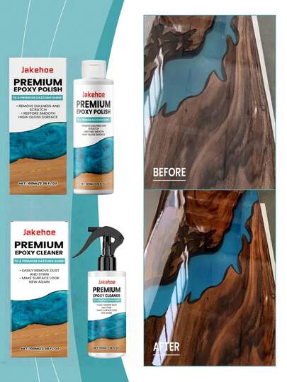 jakehoe Epoxy Resin Polish, Which Has The Function Of Decontamination, Cleaning, Repair, Scratch Polishing, And Surface Care. It Can Restore The High Gloss Of Epoxy Resin Products, Making Them Look Like New. It Easily Removes Stains And Restores A Smooth Surface. It Is Widely Used On Epoxy Resin Countertops, Automotive Resin Dashboards, Wood And Metal Surfaces, To Meet The Cleaning Needs In Different Scenarios.