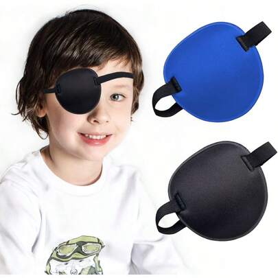 GSYY 2PCS Adustable 3D L Eye Patches For Adul And Soft Alyopia Lazy Eye Patches For Left Or Rig Eyes Ideal For Sion Therapy And Eye Tecn Black Blue Design Cfable And Secure Fit For Daily Use