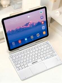 AKKHOO Wireless Keyboard, Rechargeable, Touchpad, Mini Keyboard With IPad Touch, Compatible With IPad Tablets - White - View 13