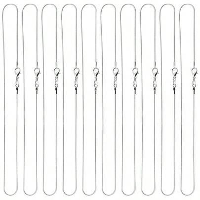 Wholesale 10Pcs 925 Sterling Solid Silver Accessories 1MM Snake Chains Necklace For Women Chain Accessory