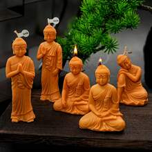 Moldes de silicona duraderos y de fácil desmoldeo de Buda, moldes religiosos budistas zen para velas, yeso, resina, manualidades de arcilla, decoración del hogar espiritual DIY y regalos - Blanco - Ver 11