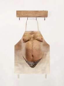 Roligt grillförkläde för män, kockens grillförkläden, julklapp till make, fru, pappa, mamma, vänner - Vitt - Visa 7