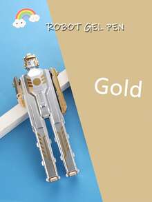 Robot Shaped Neutral Pen, Black Ink Ballpoint Pen, Gift Pen For Students - Multicolor - View 9