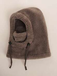 1个纯色儿童毛绒耳罩，带帽子，适合保暖和日常旅行 - 毛絨套頭帽 - 查看 20