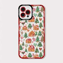 Funda de Teléfono Transparente de Muñeco de Nieve y Hombre de Jengibre de Navidad para  16 15 14 13 12 11 Pro Max Mini X XR XS MAX 7 8 Plus, Funda Suave, Compatible con Funda de  17, Funda de  17 Pro, Funda de  17 Pro Max - CXS-K1169T5 - Ver 2