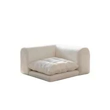 Modular Sofa Bed, French-Style Tatami Sofa, With L-Shaped Armrests, Adult Floor Sofa Mattress, Foldable Comfortable Lounge Mattress, With Pillows, Suitable For Living Room, Bedroom, Office - 白色 - 查看 12