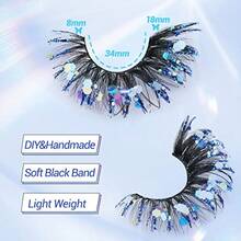 GSYY Glitter Cod False Eyelashes Wiy 5 Pairs Draic Cat Eye Festival Lashes Pack 5 Sty For Evening Paes E S And Costume Even Adds Glamour And Volume To A - lông mi mềm mại - Xem 4