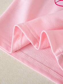 2pcs Baby Girls Autumn/Winter Pink Bow Print Long Sleeve Top + Denim Pants With 3D Bow Decor Set - Multicolor - View 8