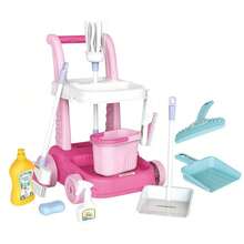 Electric Vacuum Cleaner Toy With Lights And Music, Realistic Household Appliance & Furniture, Baby Cleaning Tool, Simulation Sweeping, Mopping, Car Washing Play Set