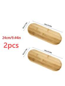 3M 1/2 chiếc Khay phòng tắm bằng tre, Giỏ đựng đồ đa năng phong cách Bohemian để trên mặt bàn phòng tắm, Thích hợp cho bàn trang điểm, phòng tắm, Khay đựng nước hoa bằng tre - Màu be - Xem 21