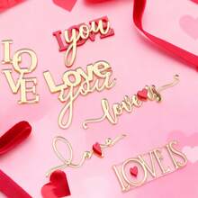 Bộ 3/6/15 chiếc phụ kiện trang trí bánh hình trái tim vàng độc đáo cho ngày Valentine, thích hợp cho sinh nhật, trang trí bánh ngọt ngày Valentine và làm bánh. - Nhiều màu - Xem 1