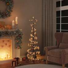 LED Christmas Tree With Baubles 100 LEDs Warm White 150 Cm - Multicolor - View 2