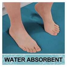Memory Foam Bath Mat 59x34, Extra Soft And Absorbent Bathroom Mats, Non Slip Washable Carpet For Floor, Shower And Tub, Peacock Blue - 多色57 - 查看 4