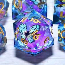 Resin RPG Dice Set (7pcs) - Polyhedral Hand Role-Playing/Board Game Dice & Multi-Occasion Gift (Holiday/Birthday/Party) - Multicolor - View 12