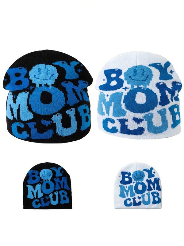 1pc Jacquard Knit Beanie, Casual Skull Pattern Acrylic Warm Hat, Fashion Streetwear Ski Cap, Sports Cycling Skiing Hat, Couple Hats, Holiday Gift